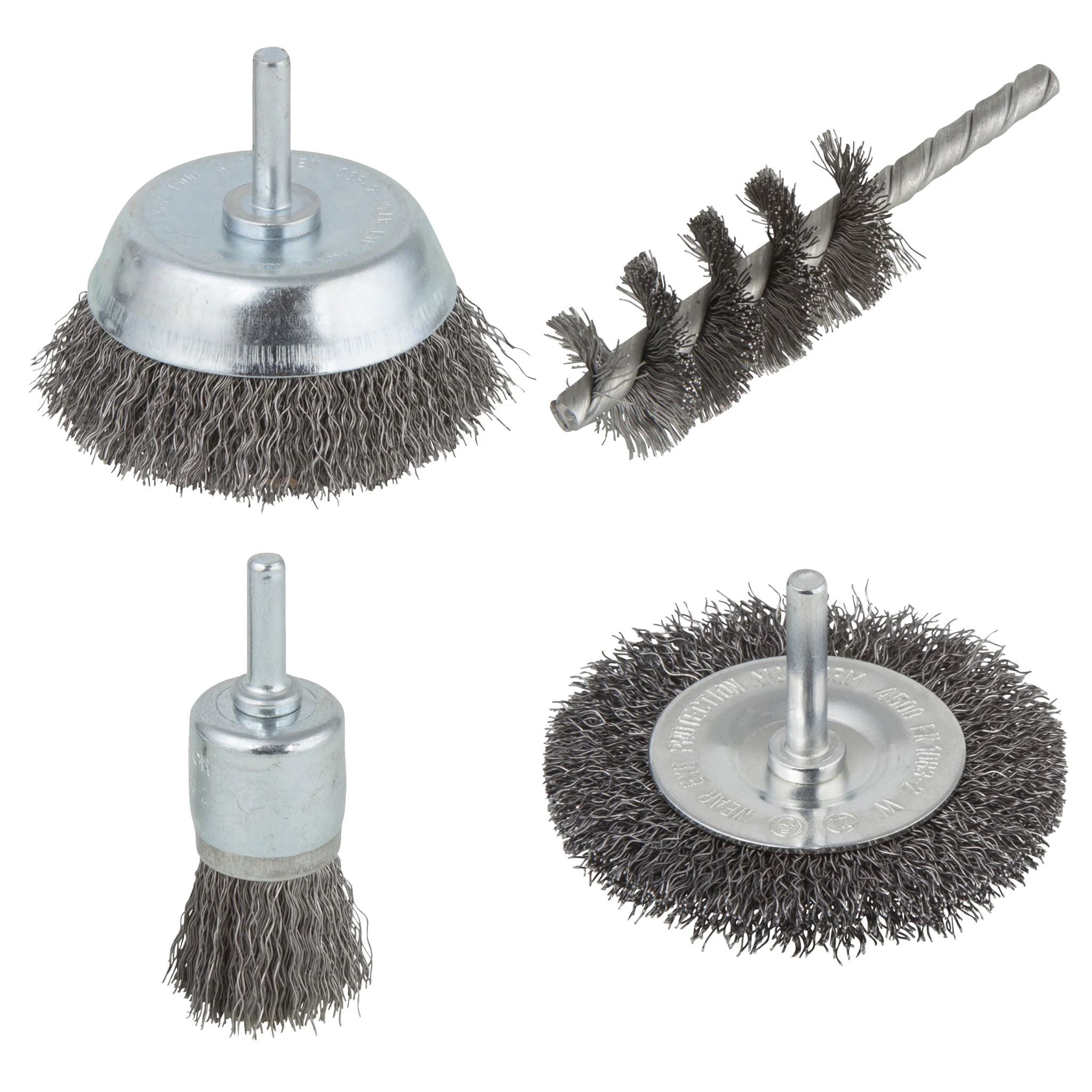 Wolfcraft tērauda stiepļu suku komplekts, 4
