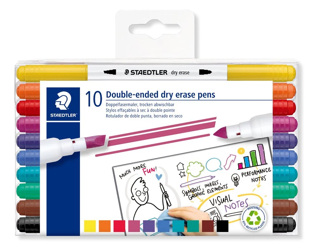 STAEDTLER 3010 TB10 flomāsteri, 10 dažādās