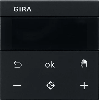 Gira RTR Display melnais istabas temperatūras