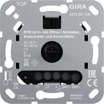 Gira telpas temperatūras regulators 24 V