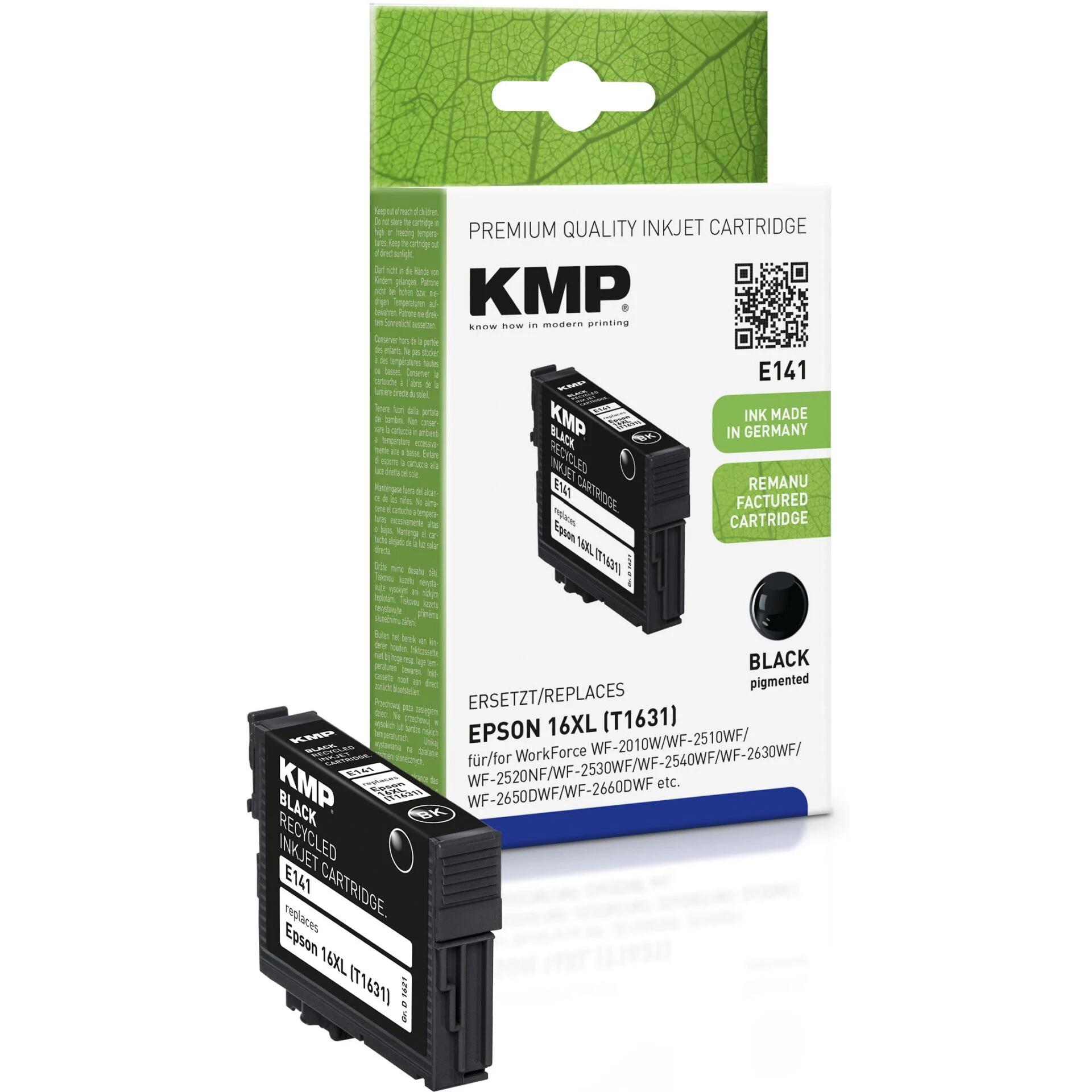 KMP E141 melnā saderīgā tintes kasetne