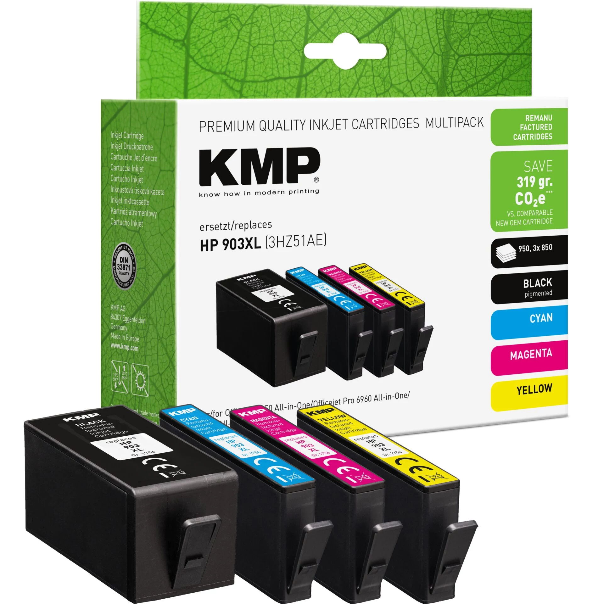KMP saderīgu tintes kasetņu komplekts 4