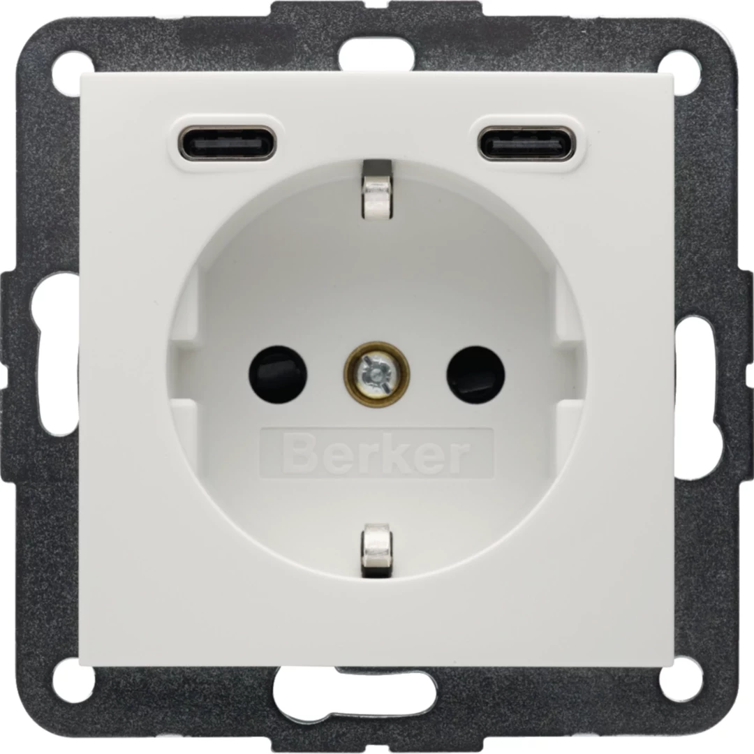 Berker SCHUKO kontaktligzda ar USB-C PD