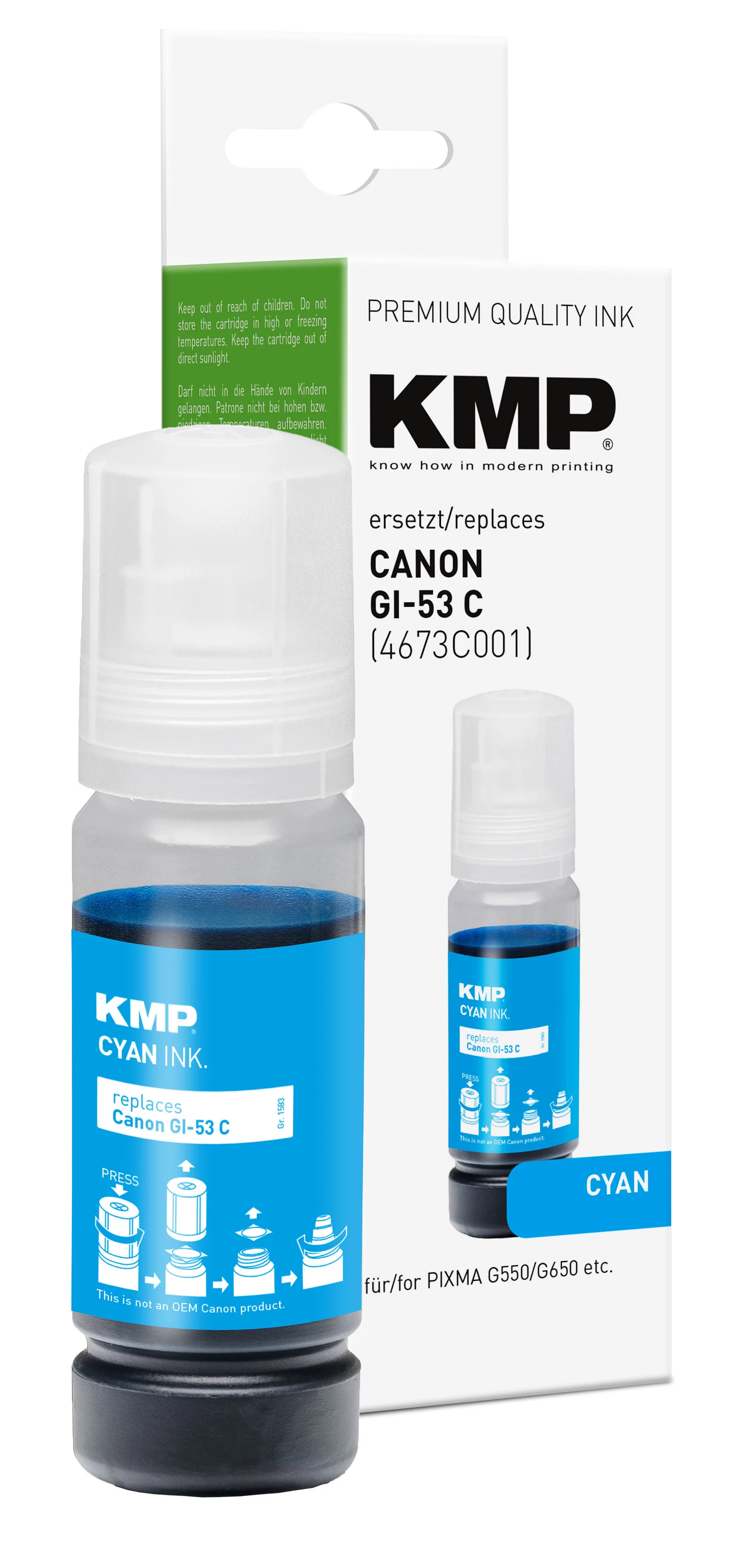 KMP PRINTTECHNIK zilās tintes uzpildes flakons