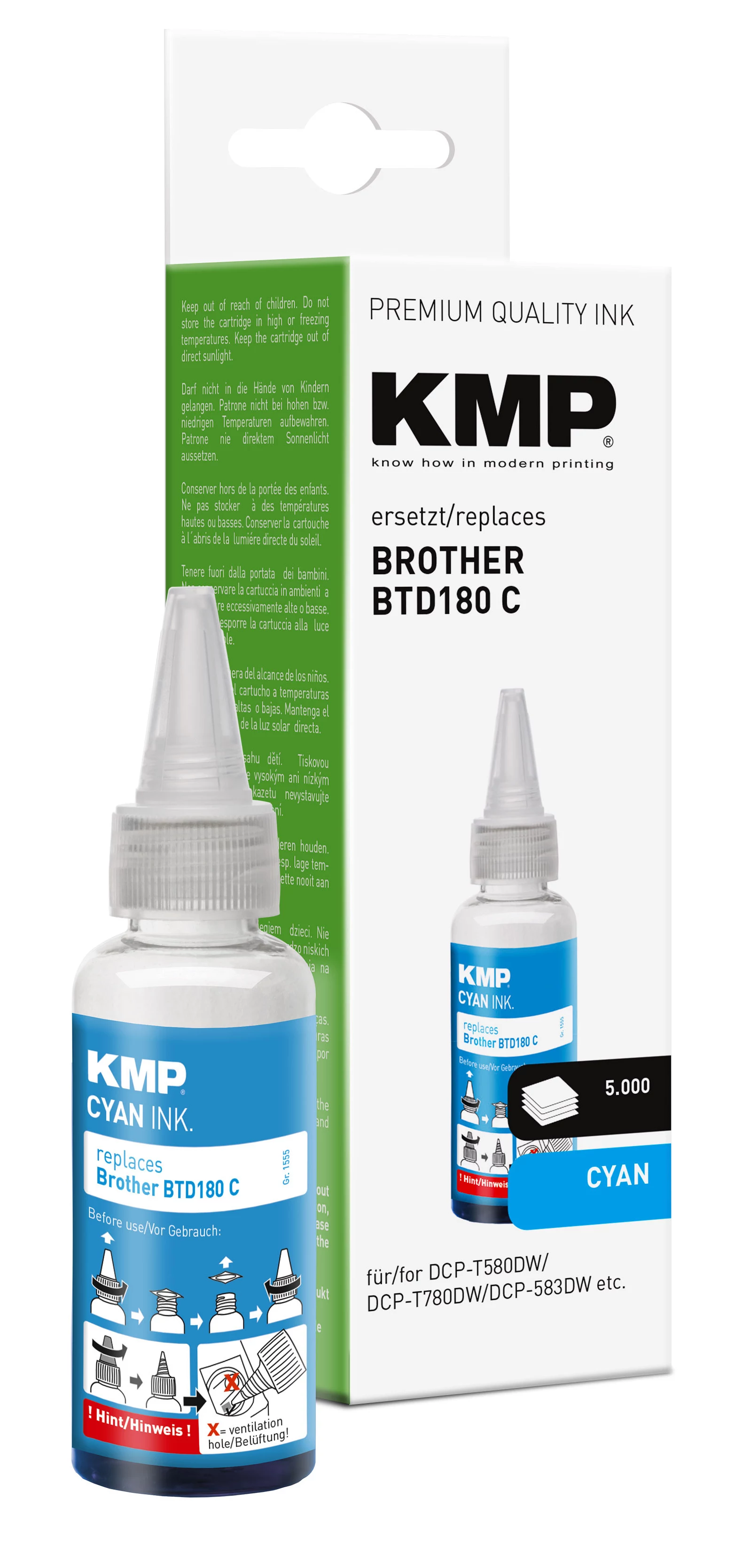 KMP uzpildes tinte Cyan 50 ml