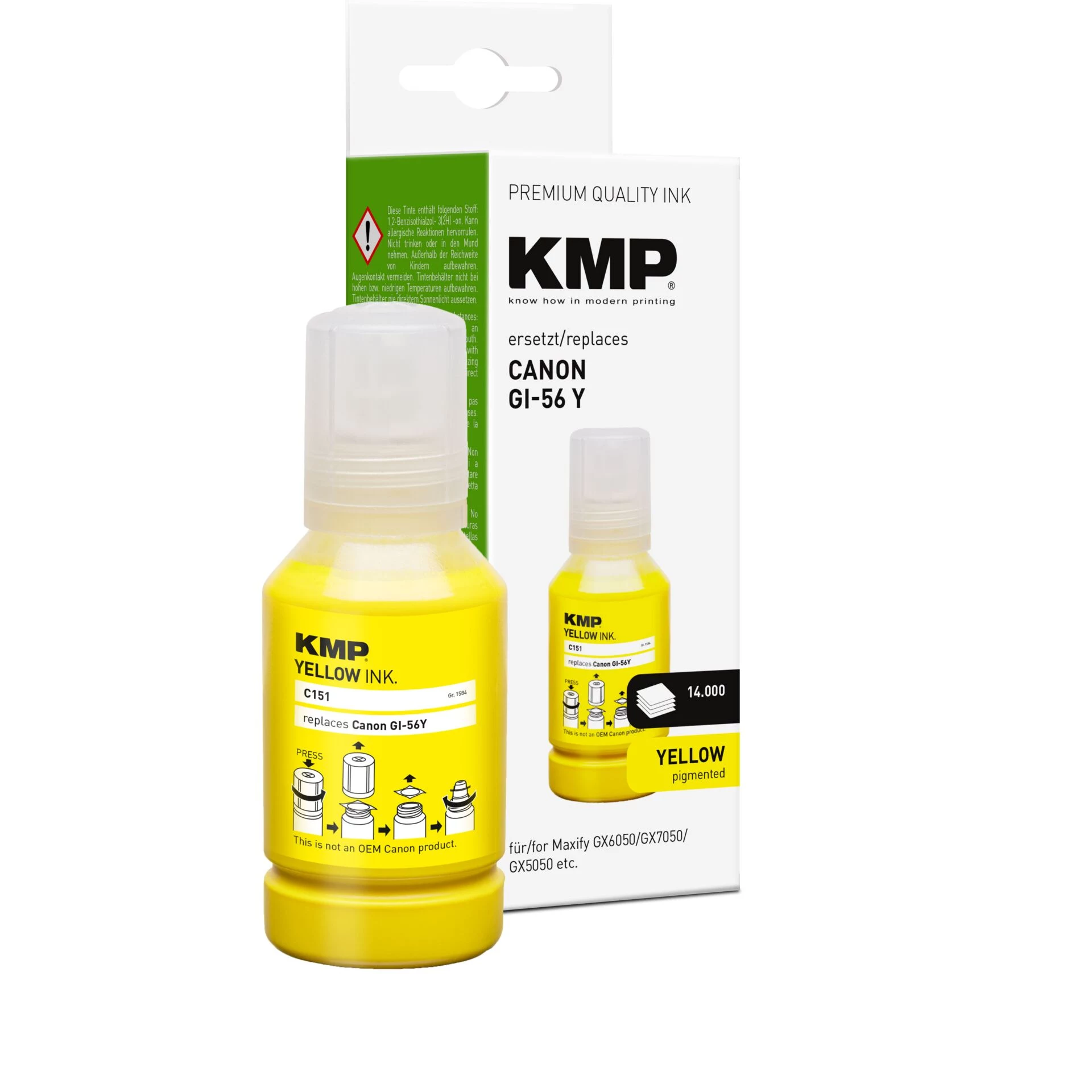 KMP 1584,0009 saderīga dzeltenas krāsas