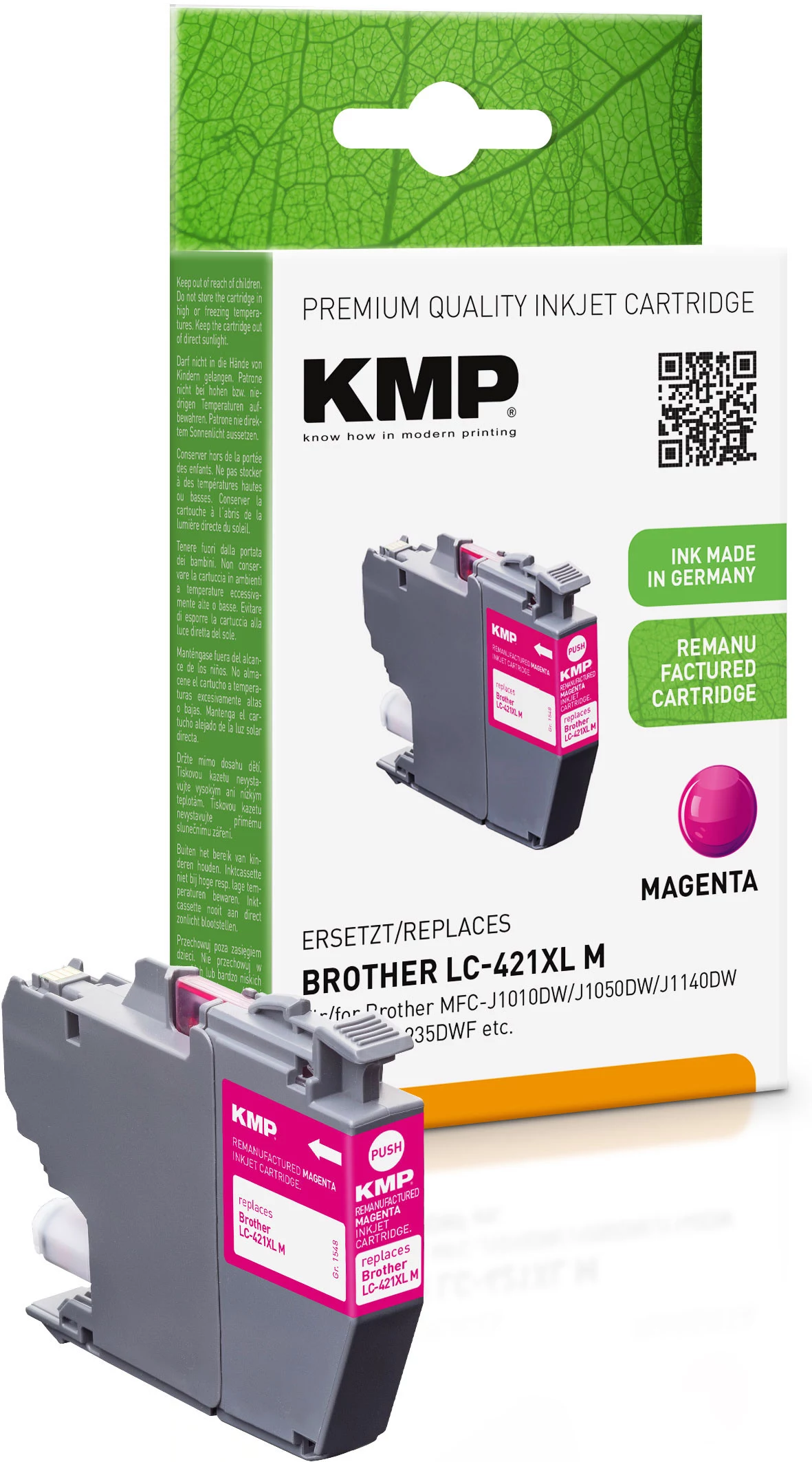KMP pārstrādāta magnēntas krāsas tintes kasetne