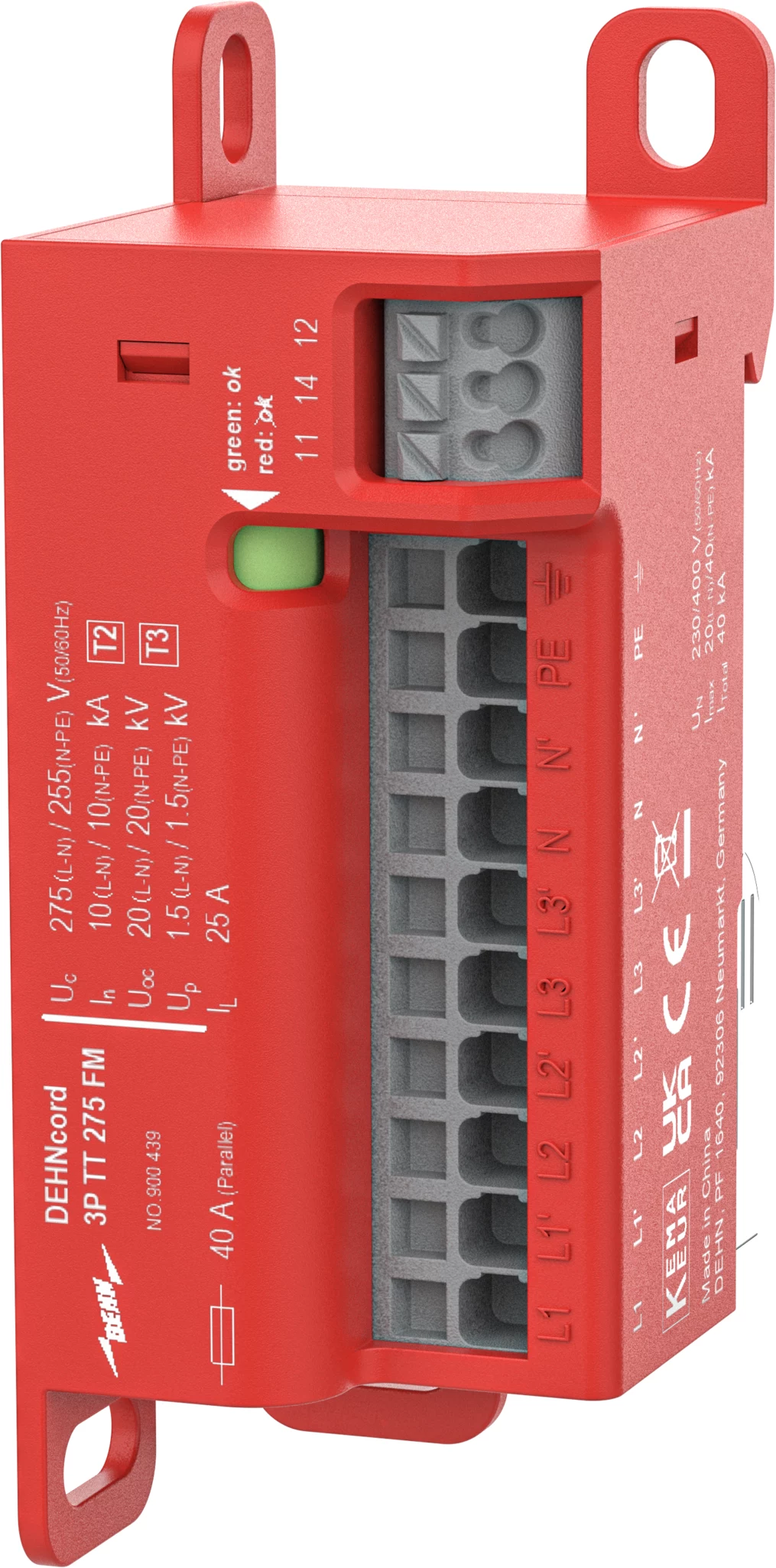 DEHN 900439 trīsfāžu kompaktais pārsprieguma novadītājs