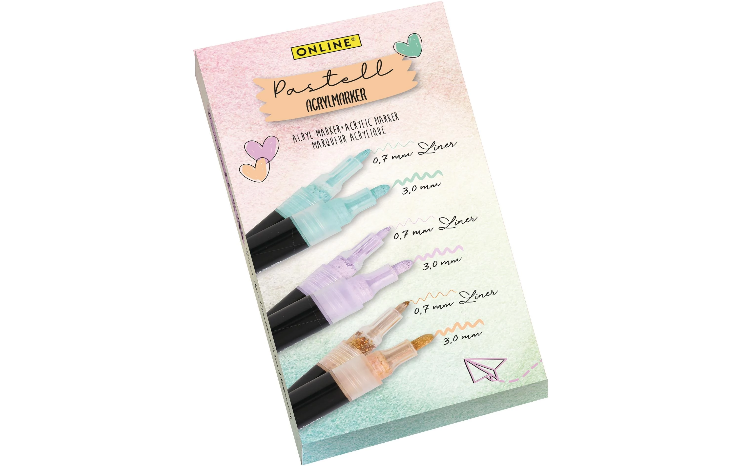 ONLINE Pastel Lettering akrila marķieru komplekts