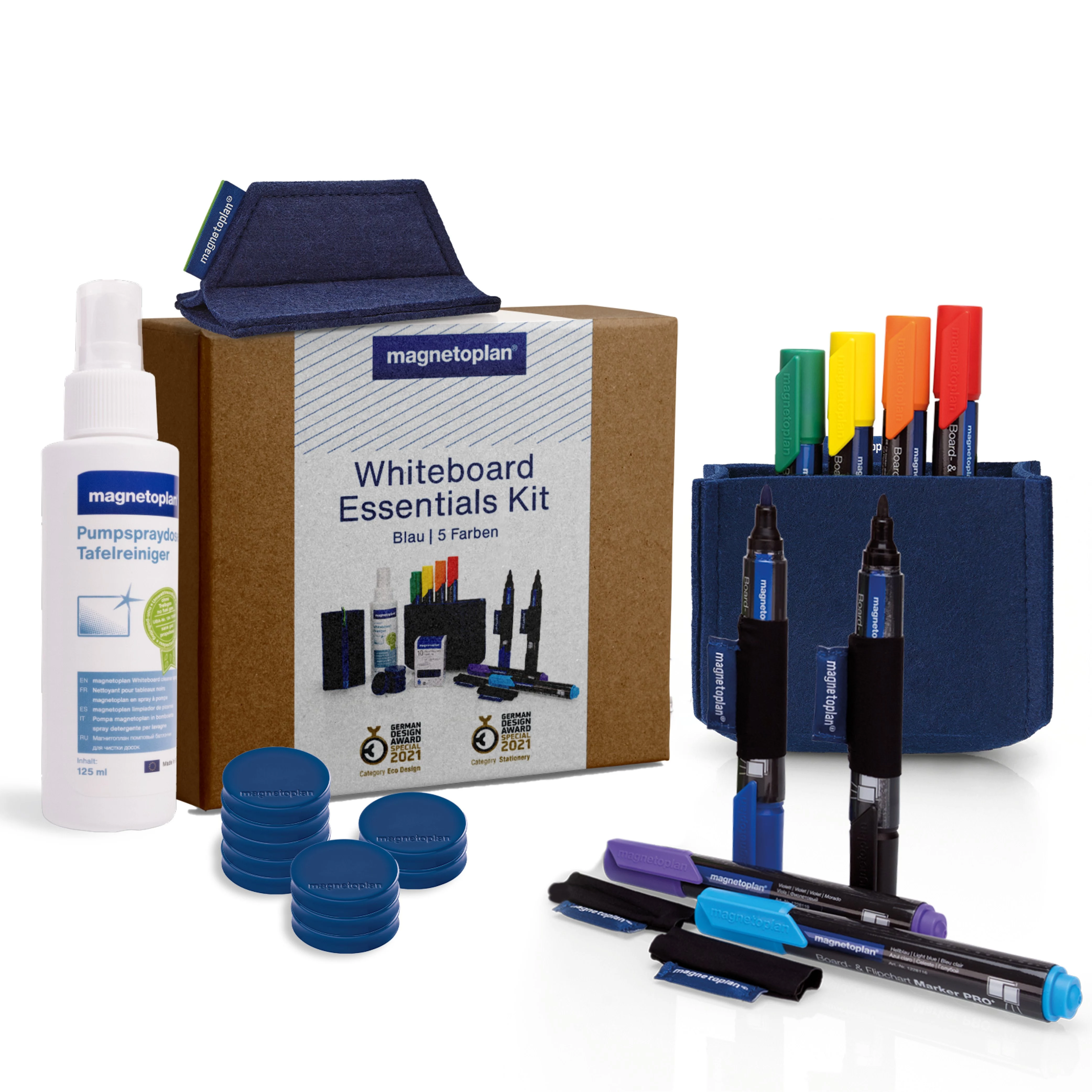 MAGNETOPLAN HOLTZ Tāfeles piederumu komplekts Blue