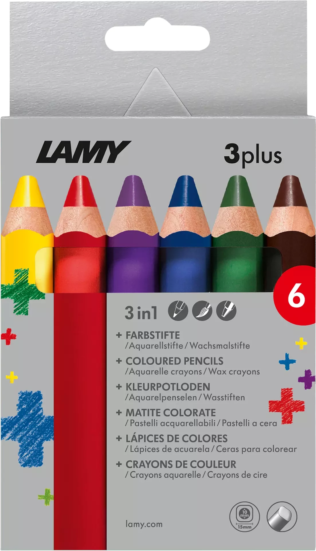 LAMY 3plus krāsainie zīmuļi, 6 gab