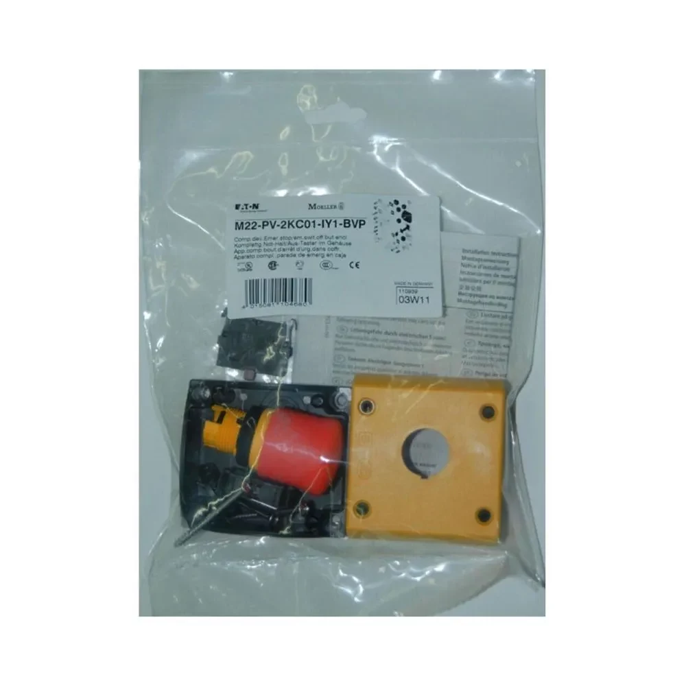 Eaton M22-PV-2KC01-IY1-BVP avārijas apstādināšanas poga, 2