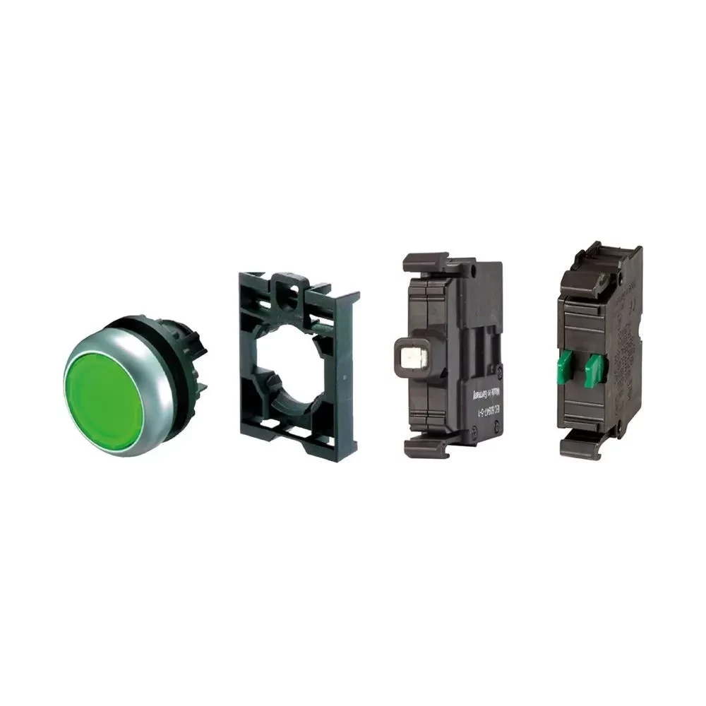 Eaton M22-DL-G-K10LED-BVP apgaismota spiedpoga, zaļa, 1