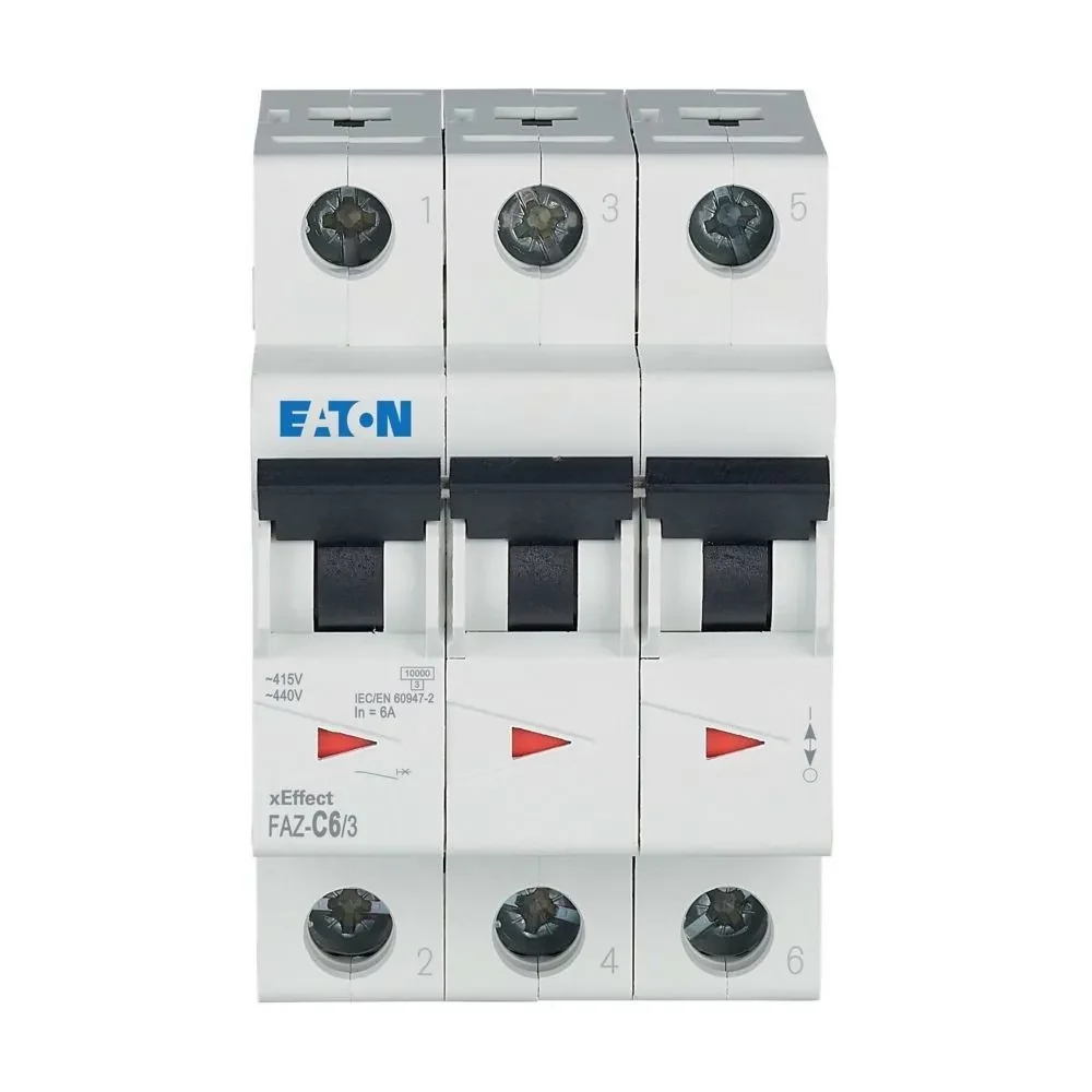 Eaton FAZ-C6/3 6 A trīspolu C-raksturlīknes