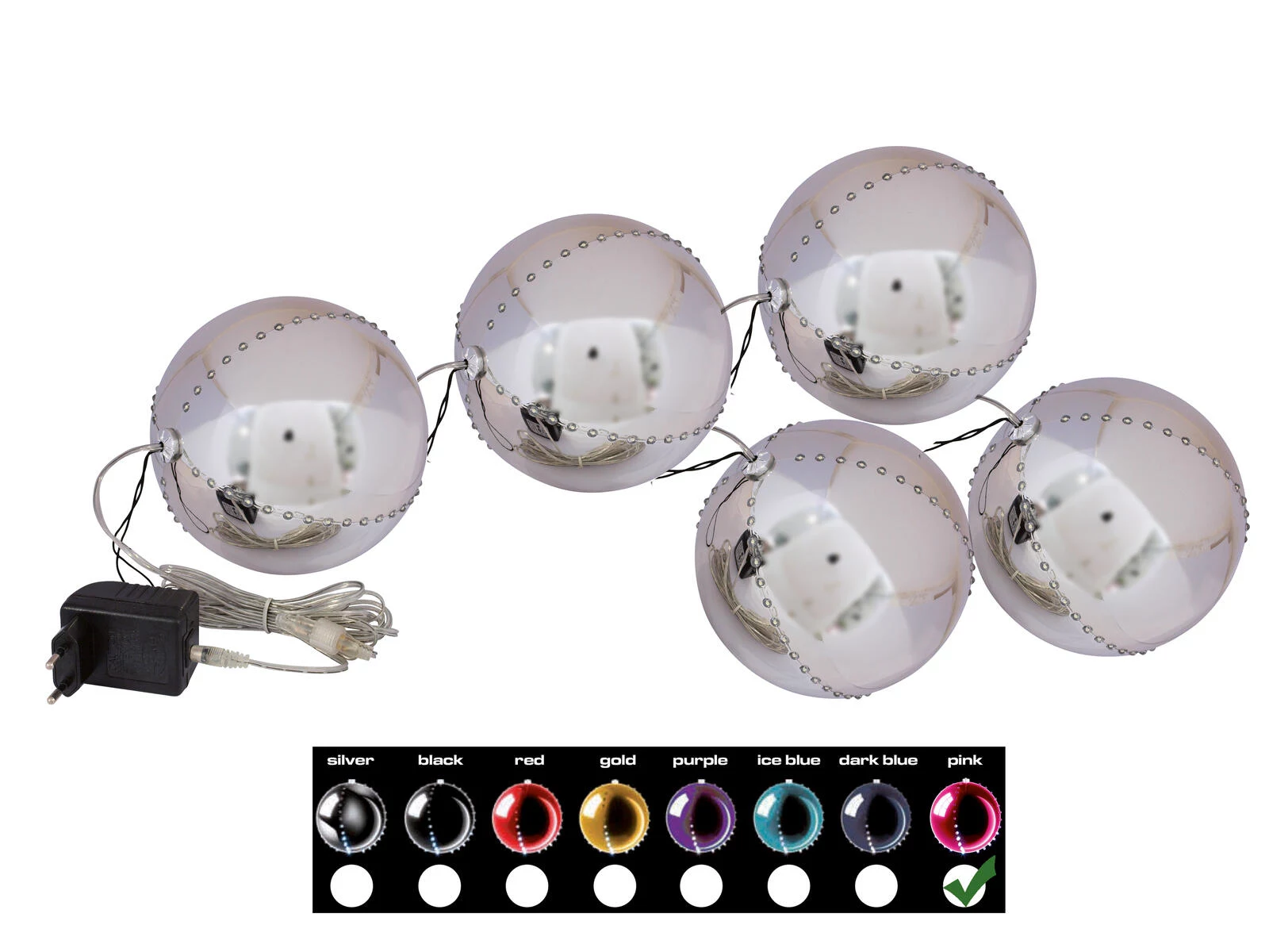 EUROPALMS LED sniega bumbiņas 8 cm