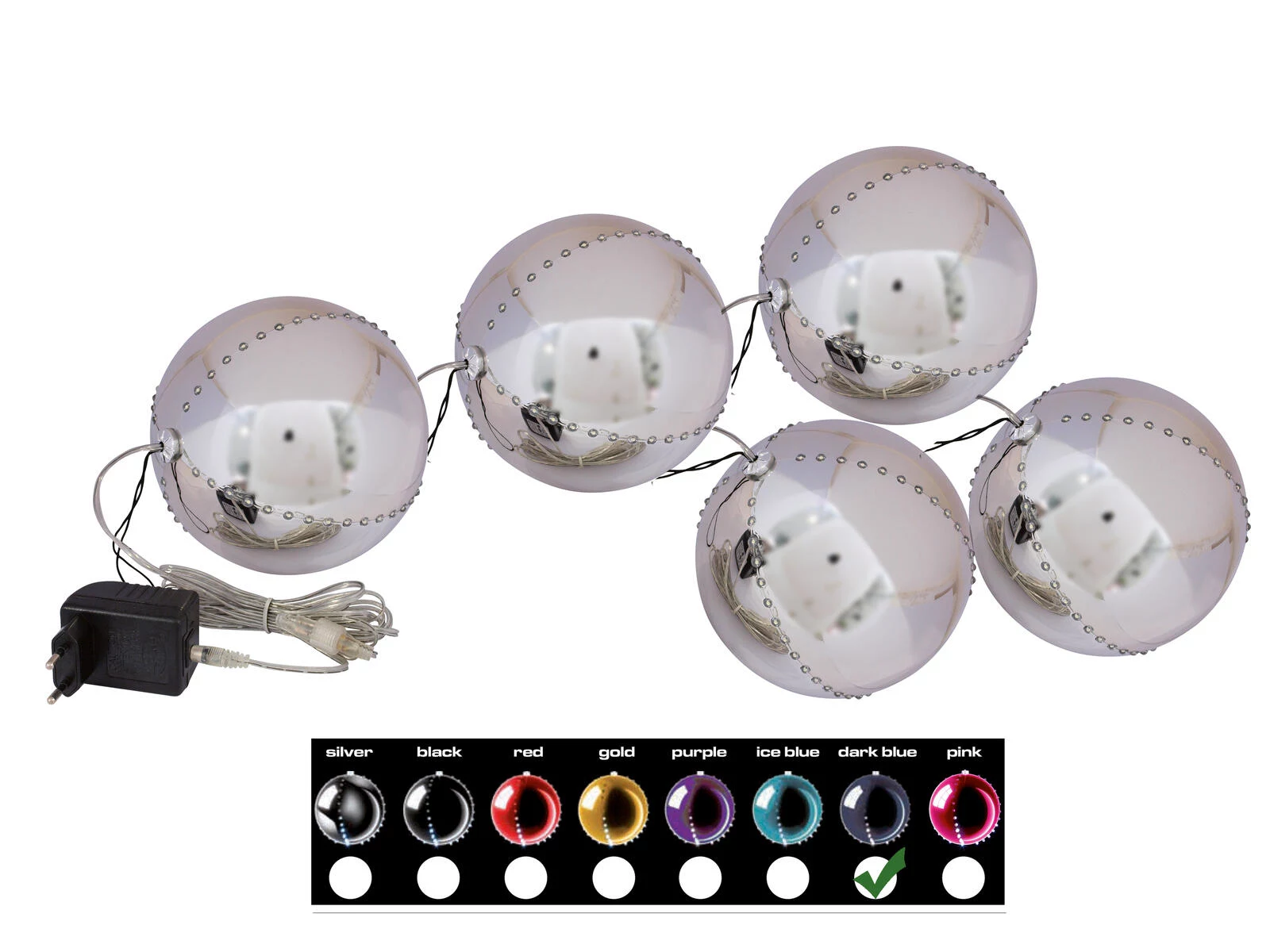 EUROPALMS LED sniega bumbiņas 8 cm