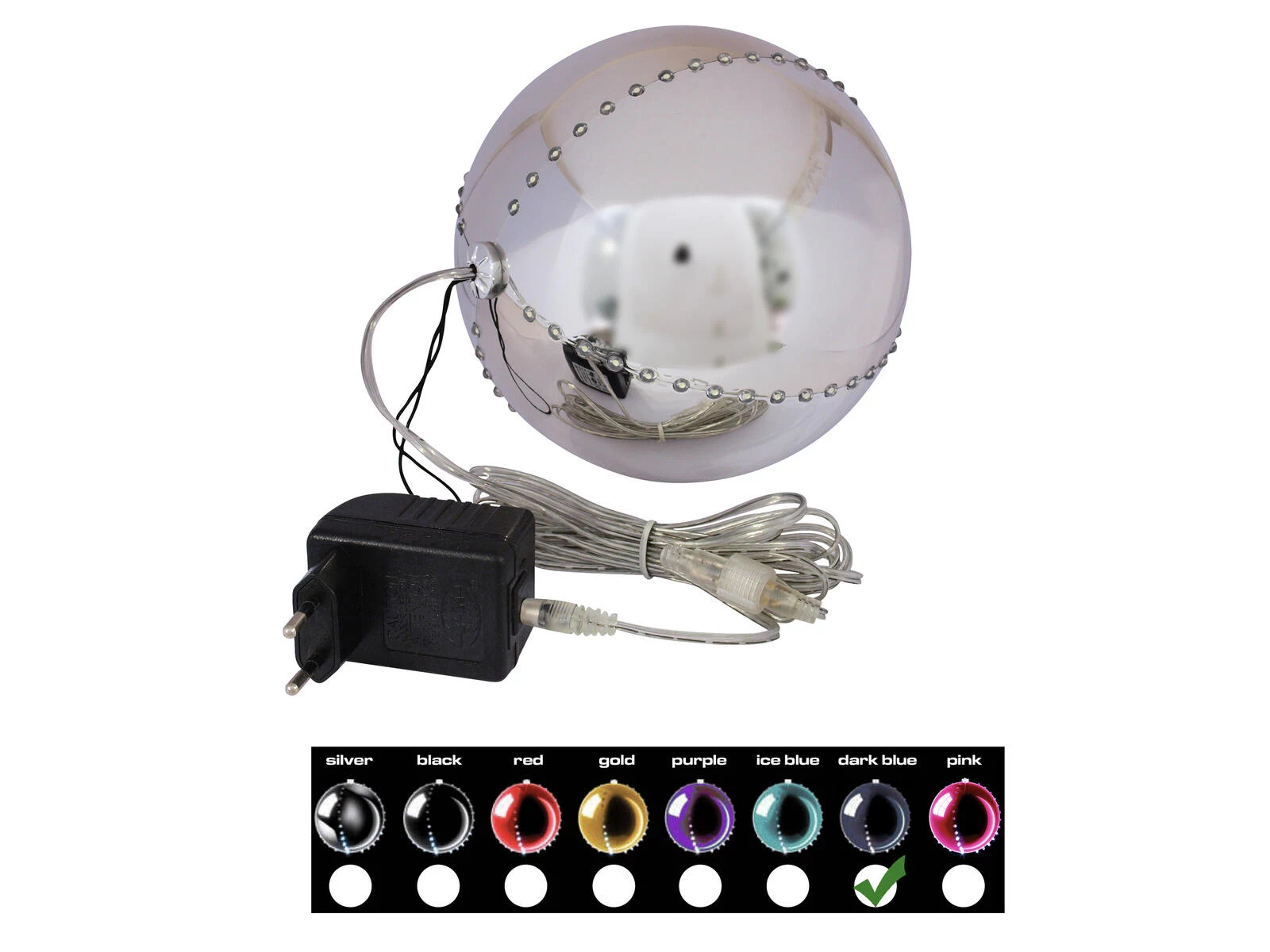 EUROPALMS LED sniega bumba 15cm, tumši
