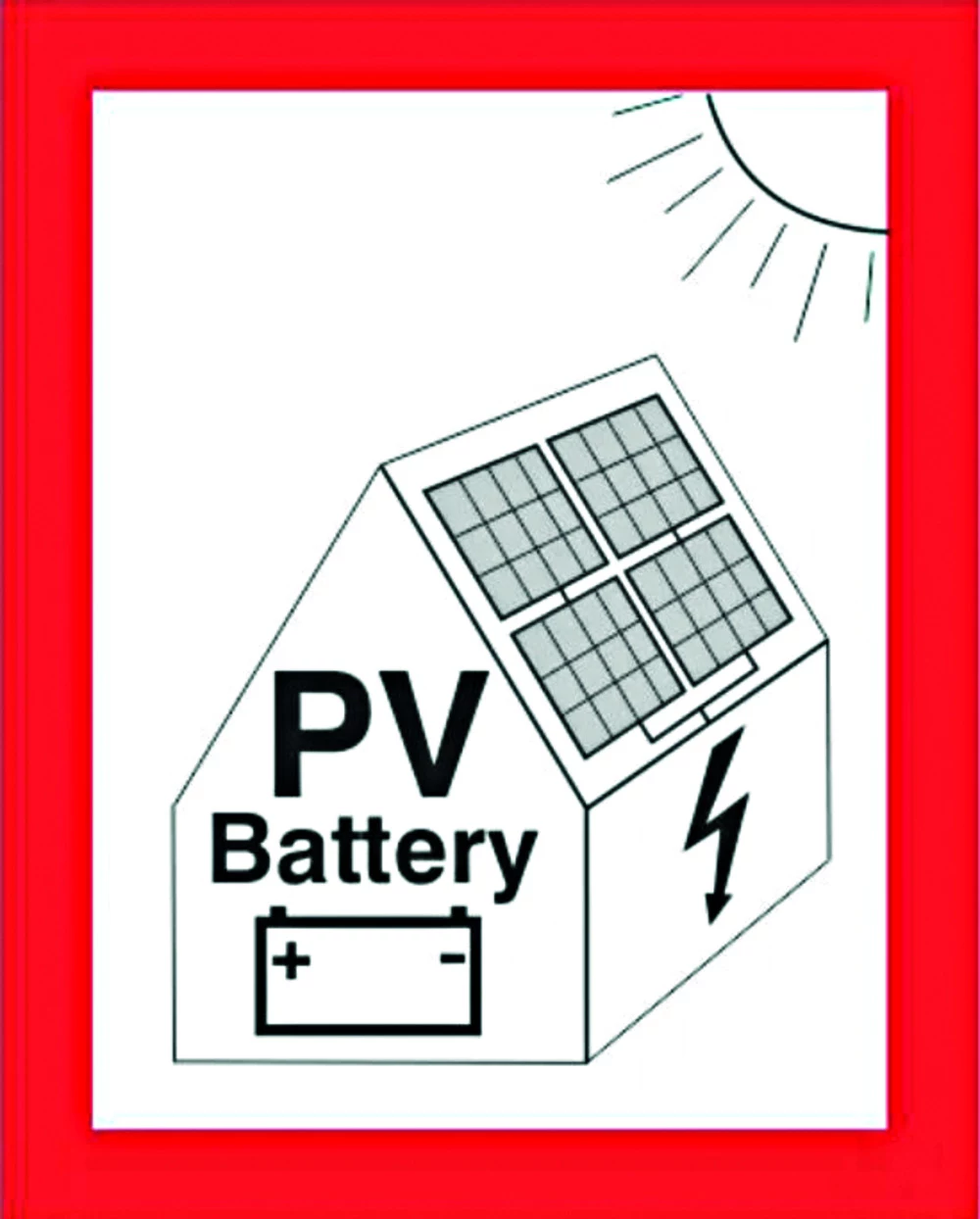 CIMCO ugunsdrošības zīme PV sistēmām ar