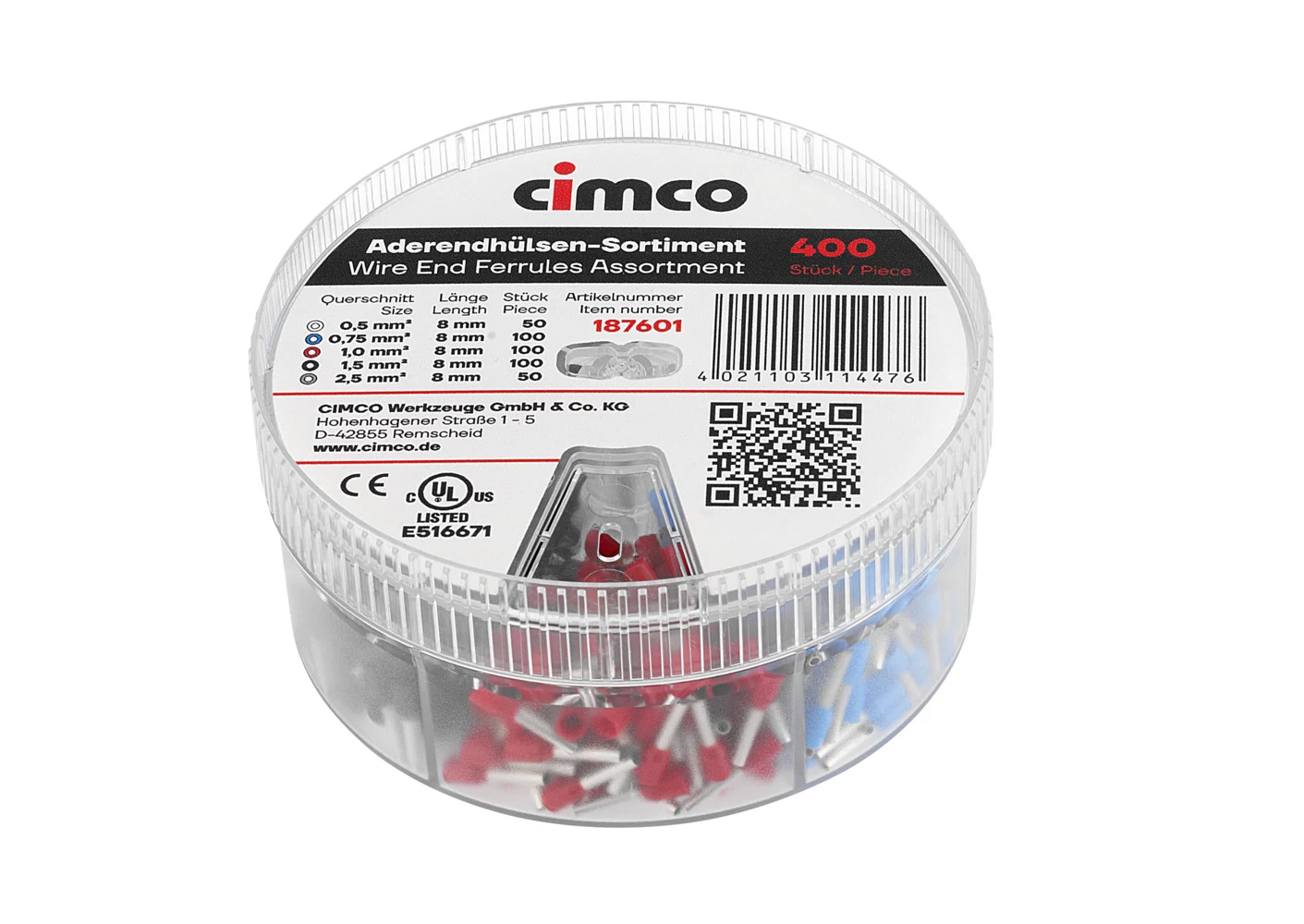 Cimco 187601 daļēji izolētu uzmavu komplekts
