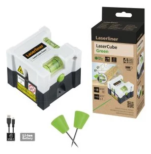 Laserliner LaserCube zaļais krustlīniju lāzers ar