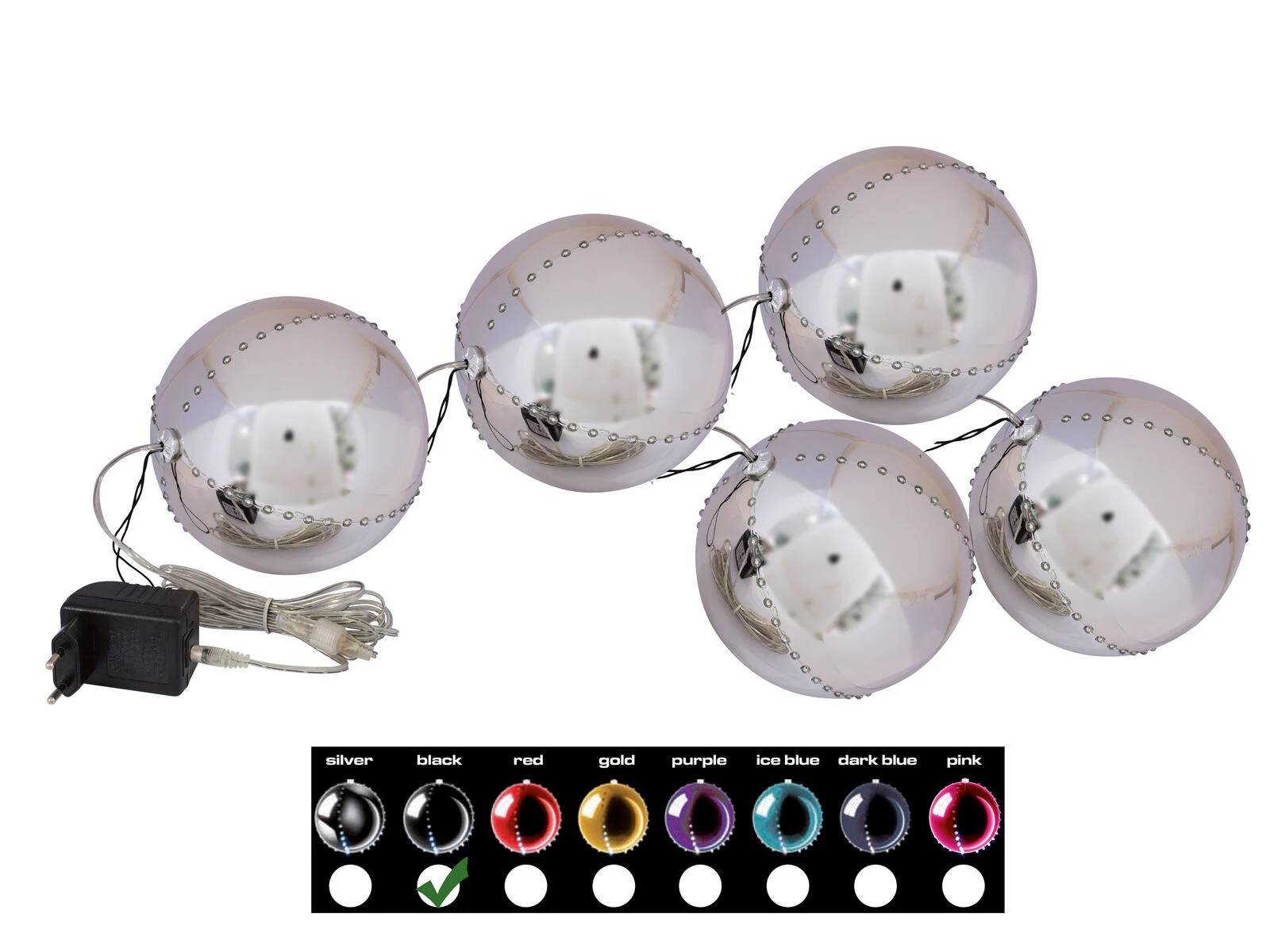 EUROPALMS LED sniega bumbiņas 8 cm