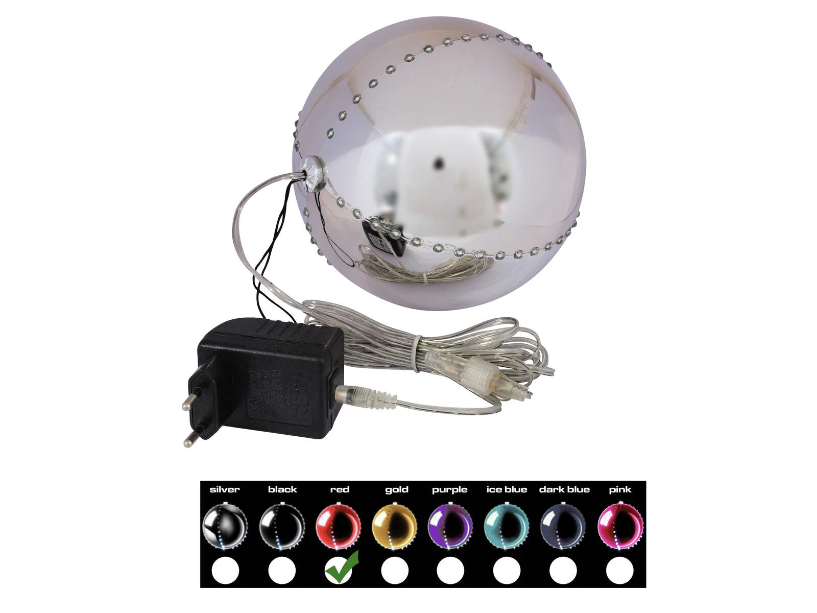 EUROPALMS LED Snowball 15cm, sarkans 83501243