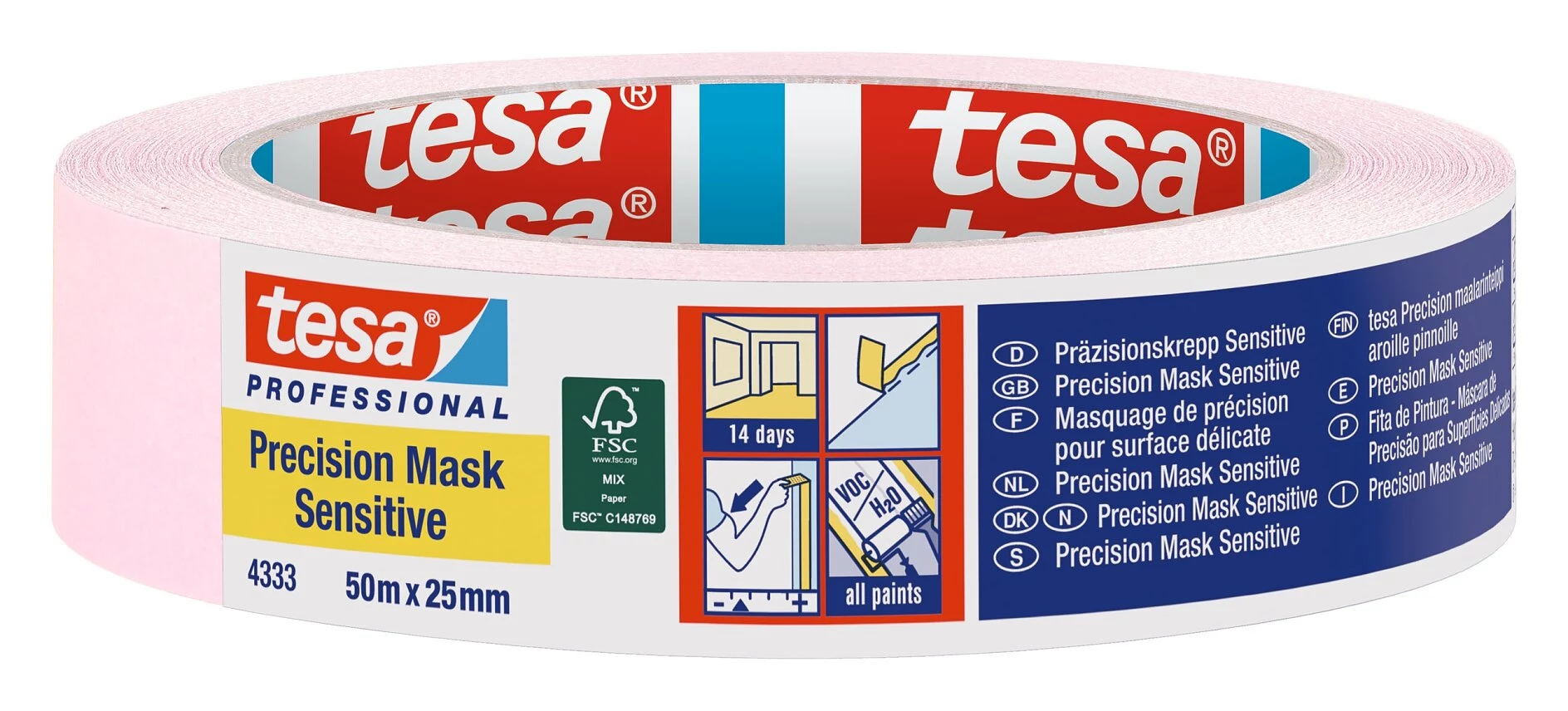 Tesa 4333 Precision Mask gaiši rozā
