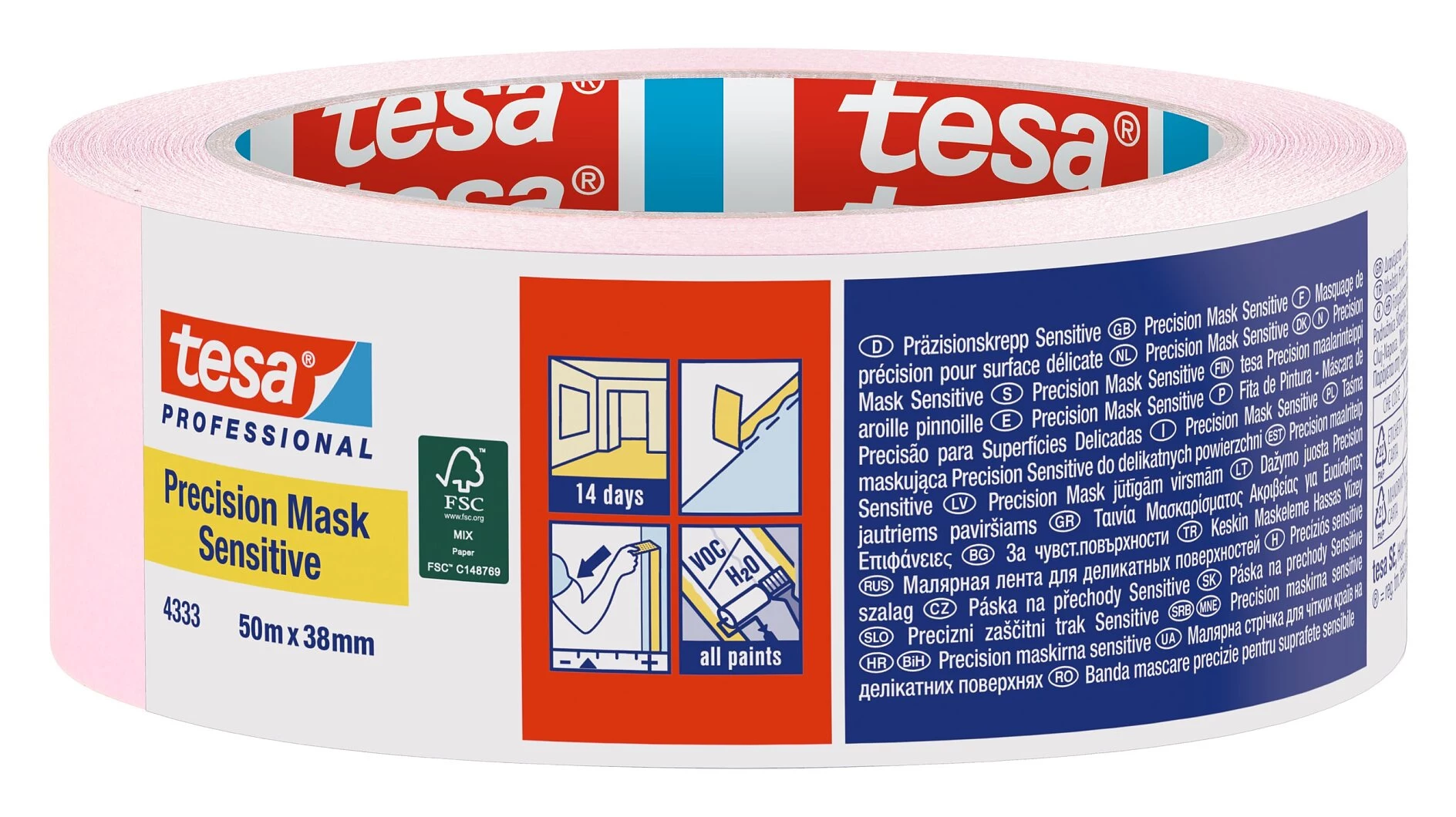 Tesa 4333 Precision Mask gaiši rozā