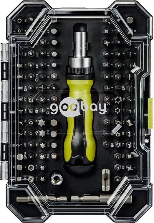 Goobay 100 gabalu skrūvgrieža uzgaļu komplekts