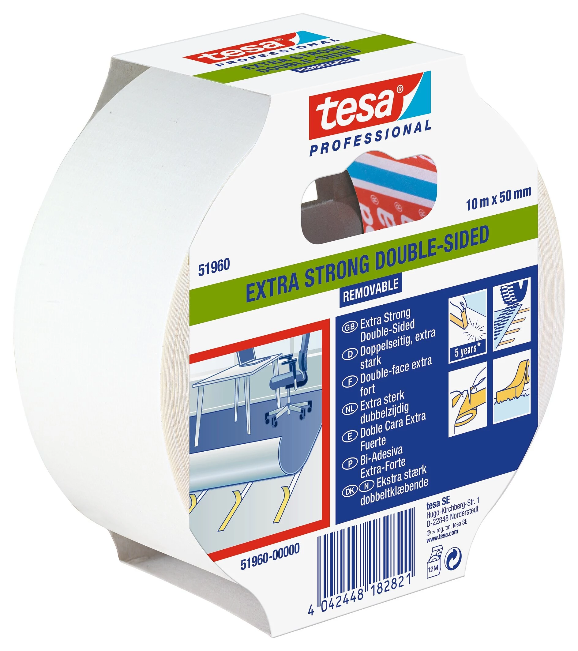 Tesa 51960-00000-11 caurspīdīga abpusēja PET līmlente