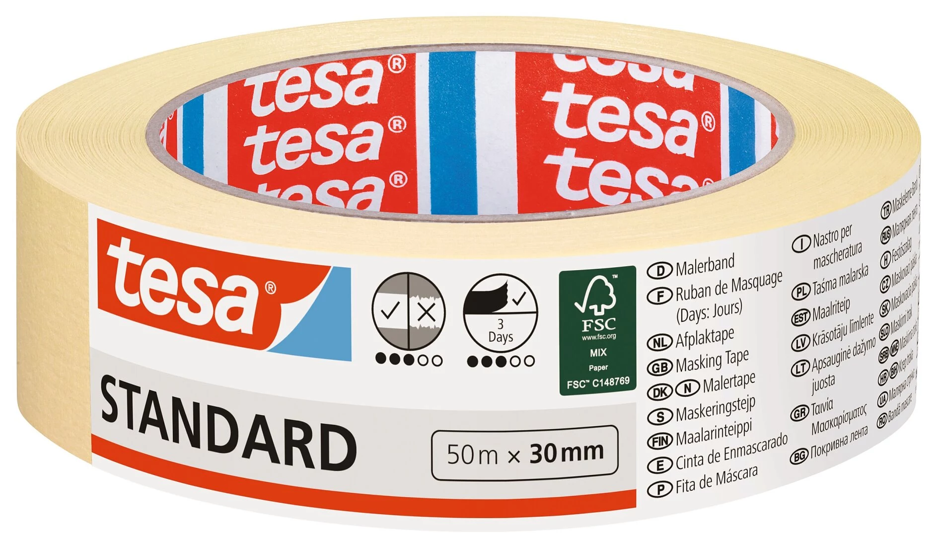 Tesa 05087 krāsotāju maskēšanas lente 50