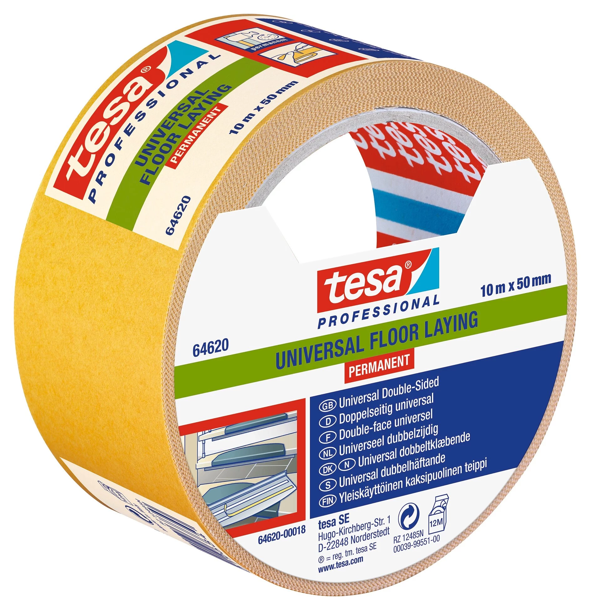 Tesa 64620-00018-11 abpusēja paklāju ieklāšanas lente