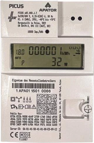 NZR Trīsfāžu enerģijas skaitītājs 3 x