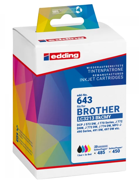 Edding 18-643 saderīgu tintes kasetņu komplekts