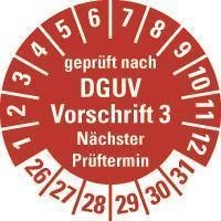 HEIN Industrieschilder DGUV V3 pārbaudes uzlīmes