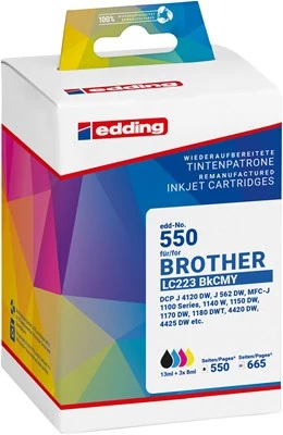 Edding 18-550-01 saderīgu tintes kasetņu komplekts