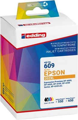 Edding EDD-609 saderīgs 5 kārtridžu tintes