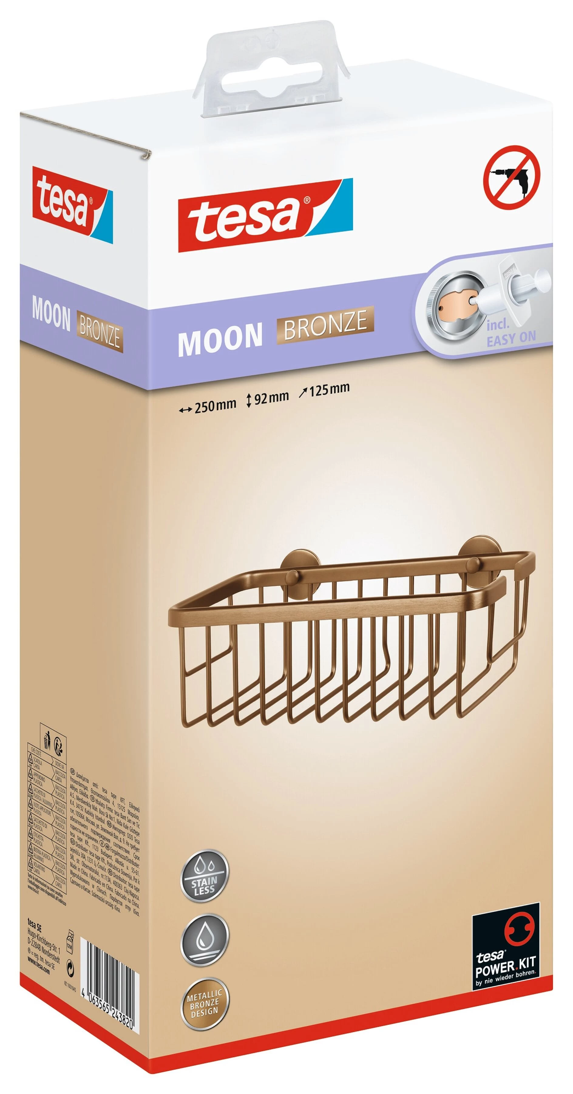 Tesa MOON BRONZE līmes stiprinājuma dušas