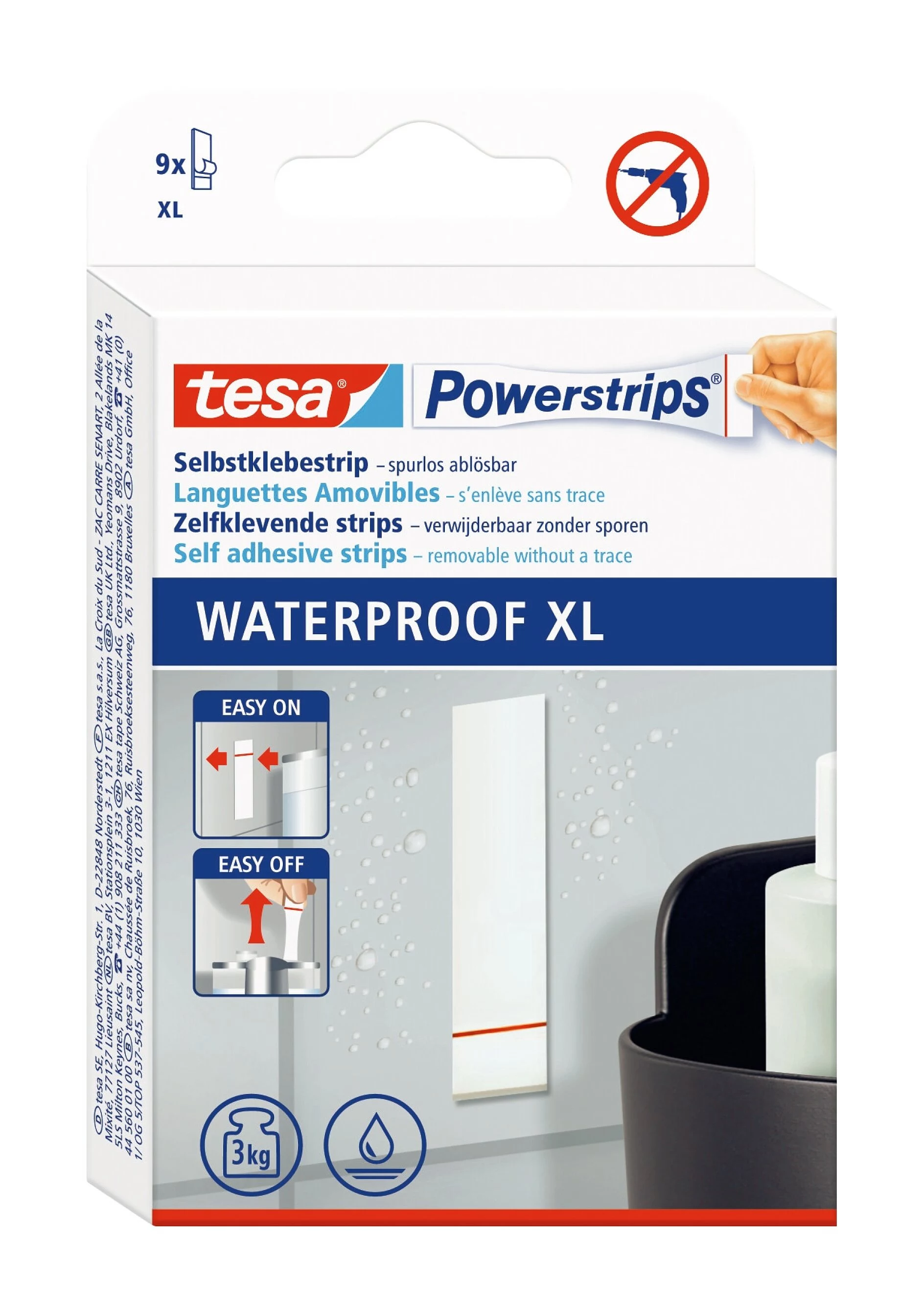 Tesa Powerstrips Waterproof XL līmes strēmeles