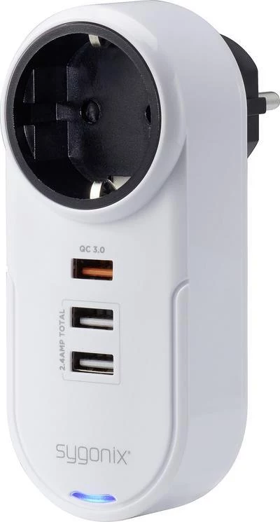 Sygonix SY-4512994 Schuko kontaktligzdas adapteris ar