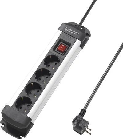 Sygonix SY-4538264 4 vietu pagarinātājs ar