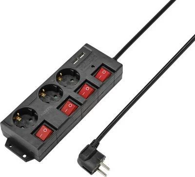 Sygonix RF-4737788 pagarinātājs ar slēdzi, 6