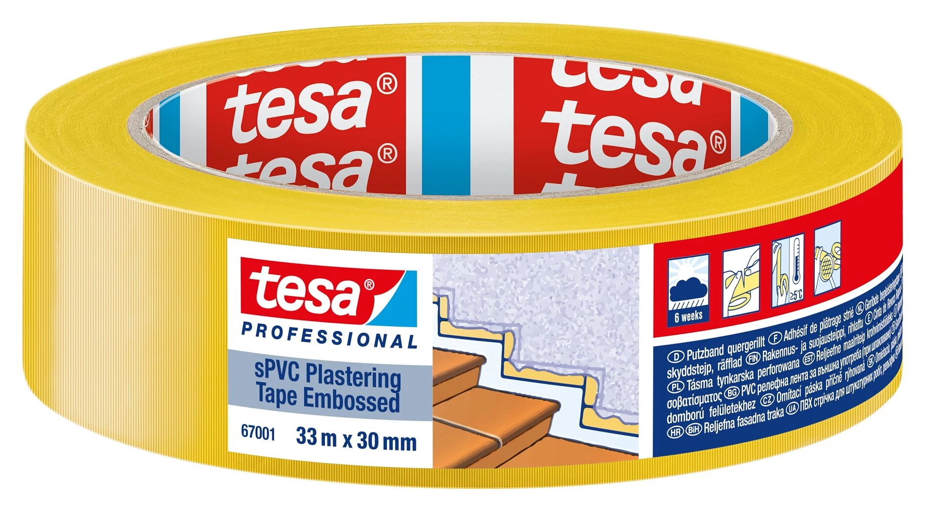 Tesa 67001-00000-00 Apmetuma līmlente dzeltena 33