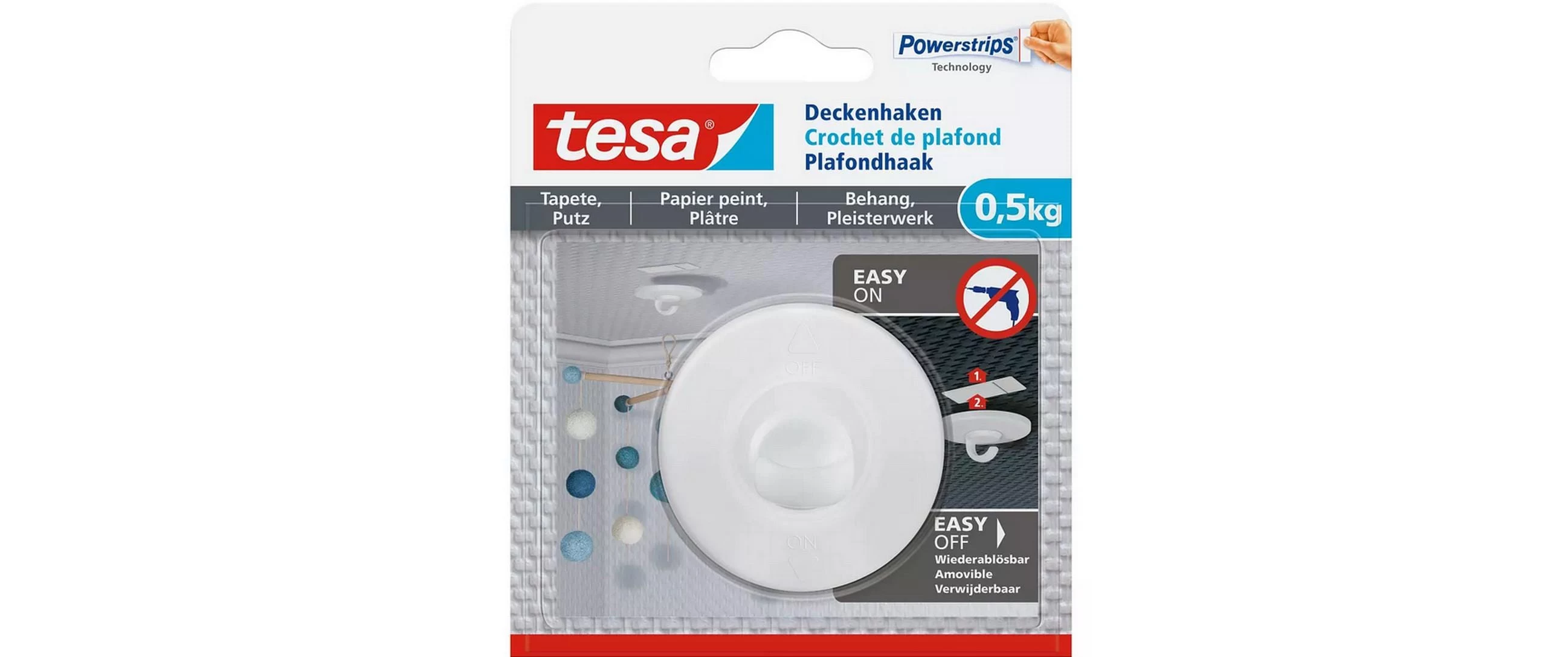 Tesa 77781 līmes griestu āķis tapetēm