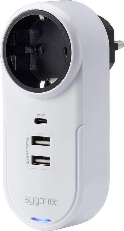Sygonix SY-4512996 starpniekadapteris ar USB, balts