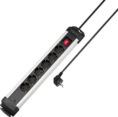 Sygonix SY-6807130 6 vietu pagarinātājs ar