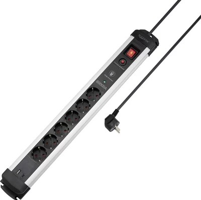 Sygonix SY-6805674 6 vietu pagarinātājs ar