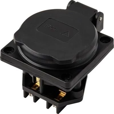Sygonix SY-6746374 Schuko kontaktligzda IP44 melna