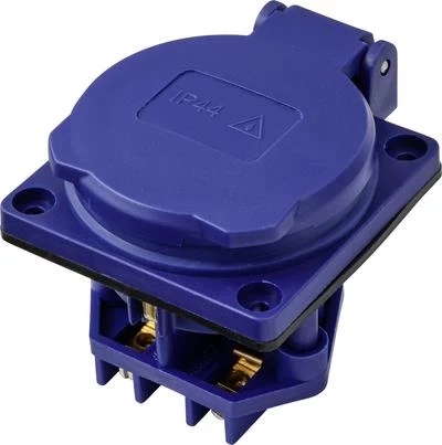 Sygonix SY-6746376 Schuko kontaktligzda IP44 zila