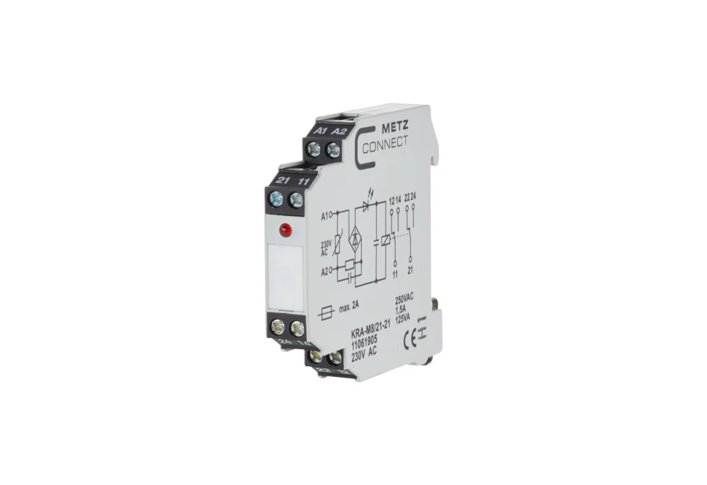 METZ CONNECT KRA-M8/21-21 jaudas relejs, balts